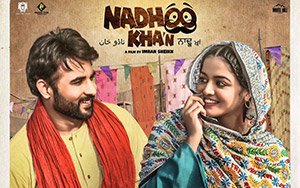 A poster of Punjabi film, Nadhoo Khan starring Harish Verma & Wamiqa Gabbi